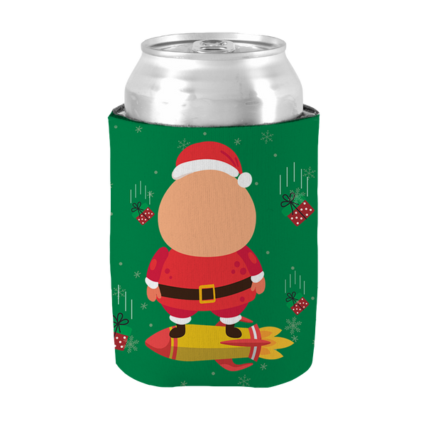 Santa Claus On a Stubby Holder Dad Cooler