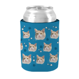 Your Pet Cat Face (Blue) - Kit 3 (Stubby Holder, Ceramic Mug, Trucker Hat & Schooner Glass)