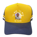 The Man, The Myth, The Legend ( White ) Stubby, Hat & Schooner Glass Kit