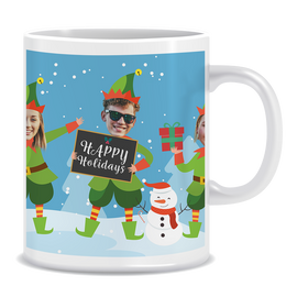 Happy Holiday On a Ceramic Mug - Five Faces