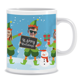 Happy Holiday Five Faces Kit - 1 (Stubby Holder & Ceramic Mug)