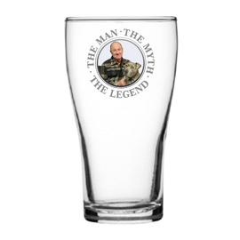 The Man, The Myth, The Legend  ( Black ) Schooner Glass