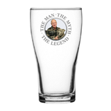 The Man, The Myth, The Legend  ( Black ) Schooner Glass