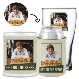 Get On The Beers - Kit 3 (Stubby Holder, Ceramic Mug & Schooner Glass)