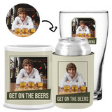 Get On The Beers - Kit 3 (Stubby Holder, Ceramic Mug & Schooner Glass)
