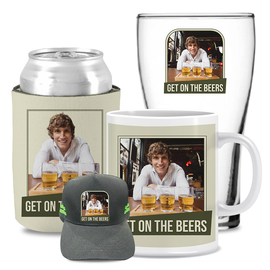 Get On The Beers - Kit 3 (Stubby Holder, Ceramic Mug, Trucker Hat & Schooner Glass)