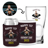 Happy First Father's Day - Kit 3 (Stubby Holder, Ceramic Mug & Schooner Glass)