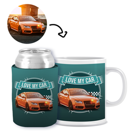 Love My Car - Kit 1 (Stubby Holder & Ceramic Mug)