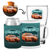 Love My Car - Kit 3 (Stubby Holder, Ceramic Mug & Schooner Glass)