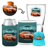 Love My Car - Kit 3 (Stubby Holder, Ceramic Mug, Trucker Hat & Schooner Glass)