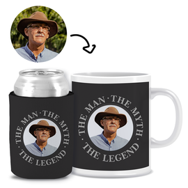 The Man, The Myth, The Legend Black - Kit 1 (Stubby Holder & Ceramic Mug)