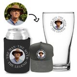 The Man, The Myth, The Legend Black - Kit 2 (Stubby Holder, Trucker Hat & Schooner Glass)