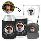 The Man, The Myth, The Legend Black - Kit 3 (Stubby Holder, Ceramic Mug, Trucker Hat & Schooner Glass)