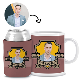 The Man, The Myth, The Legend Red - Kit 1 (Stubby Holder & Ceramic Mug)
