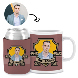 The Man, The Myth, The Legend Red - Kit 1 (Stubby Holder & Ceramic Mug)