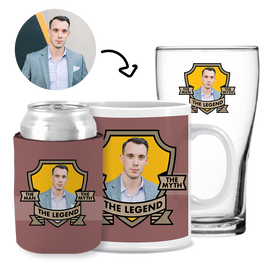 The Man, The Myth, The Legend Red - Kit 3 (Stubby Holder, Ceramic Mug & Schooner Glass)