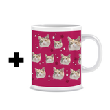 Your Pet Cat Face (Pink Single Face) - Upgrade 1 (Add Ceramic Mug)