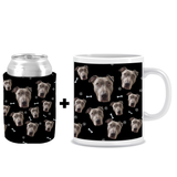 Your Pet Dog Face (Black Single Face) - Upgrade 1 (Add Ceramic Mug)