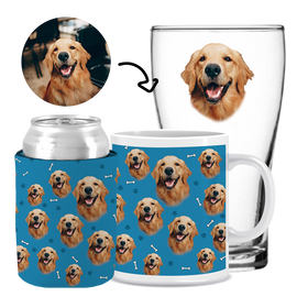 Your Pet Blue - Kit 3 (Stubby Holder, Ceramic Mug & Schooner Glass)