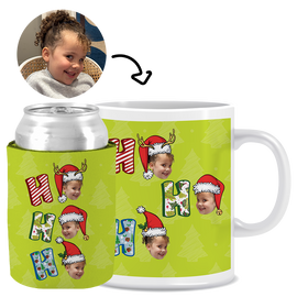 Ho Ho Ho Kit - 1 (Stubby Holder &  Ceramic Mug)
