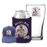 Worlds Best Dad - Kit 2 (Stubby Holder, Trucker Hat & Schooner Glass)