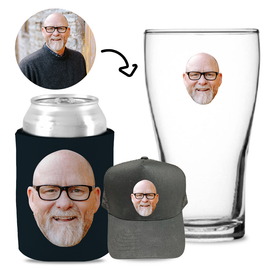 Your Face (Single Face) - Kit 2 (Stubby Holder, Trucker Hat & Schooner Glass)