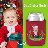 Merry Christmas Red Stubby Holder